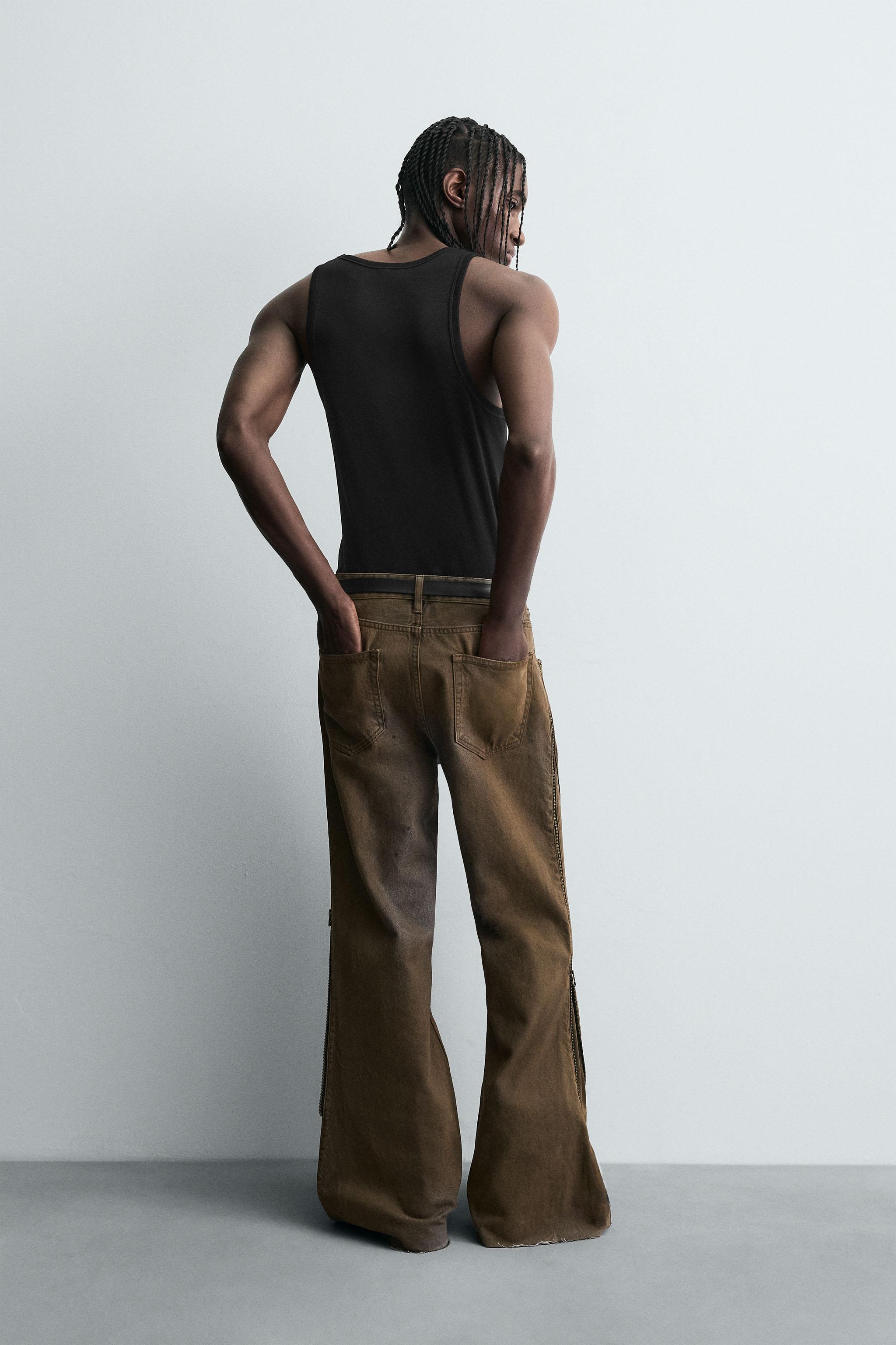 FLARE FIT ZIPPER JEANS